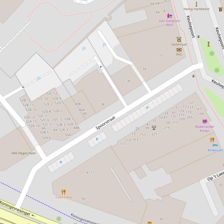 Kaart van de Spoorstraat.