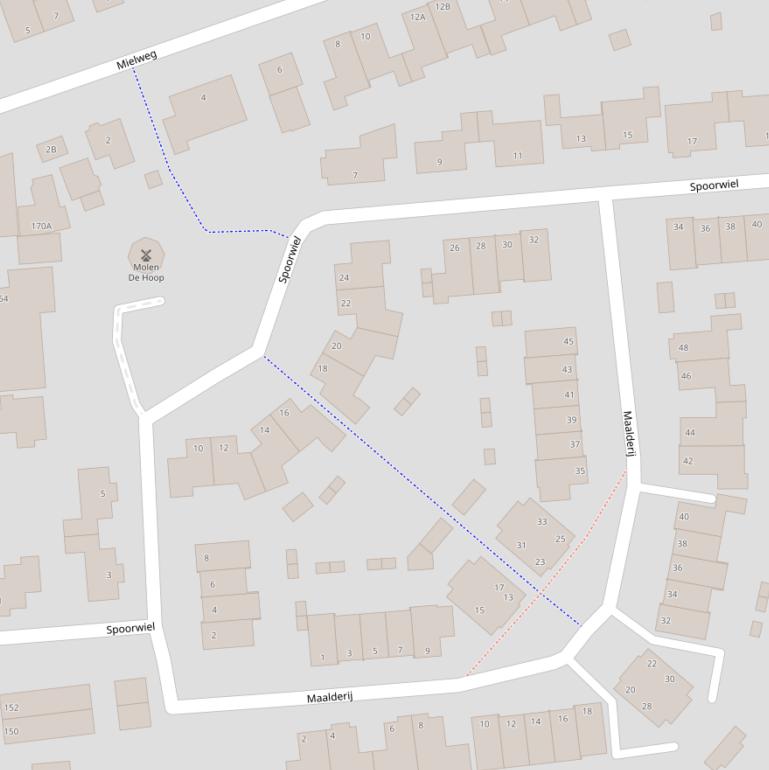 Kaart van  Spoorwiel.