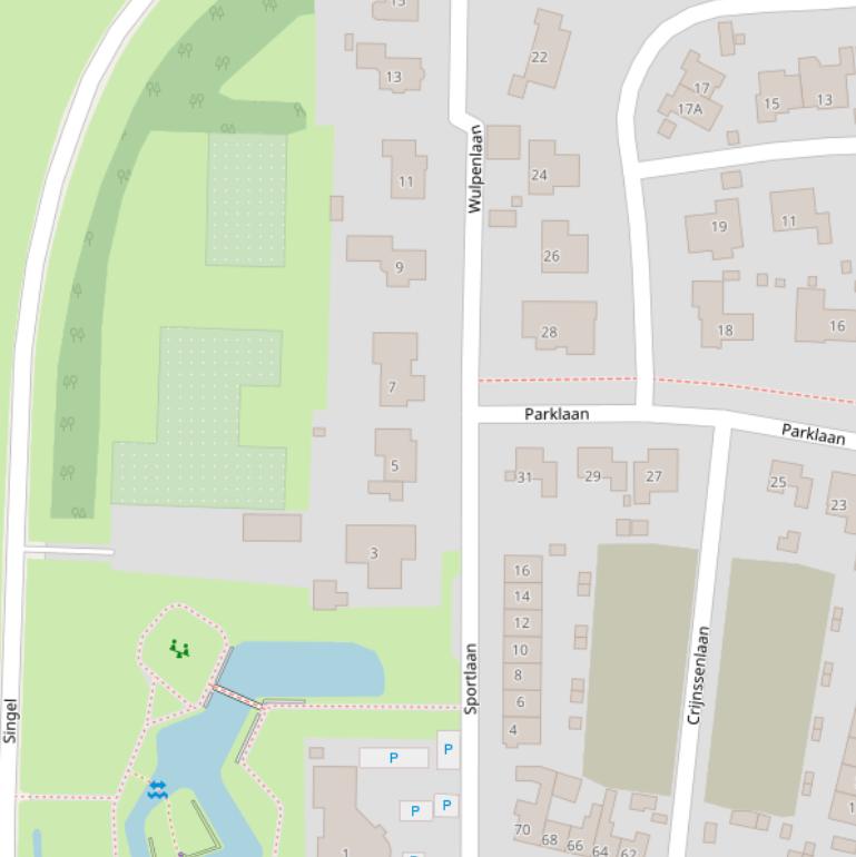 Kaart van de Sportlaan.