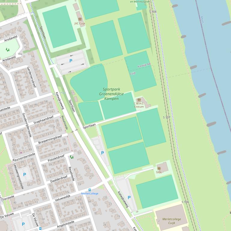 Kaart van de Sportlaan.