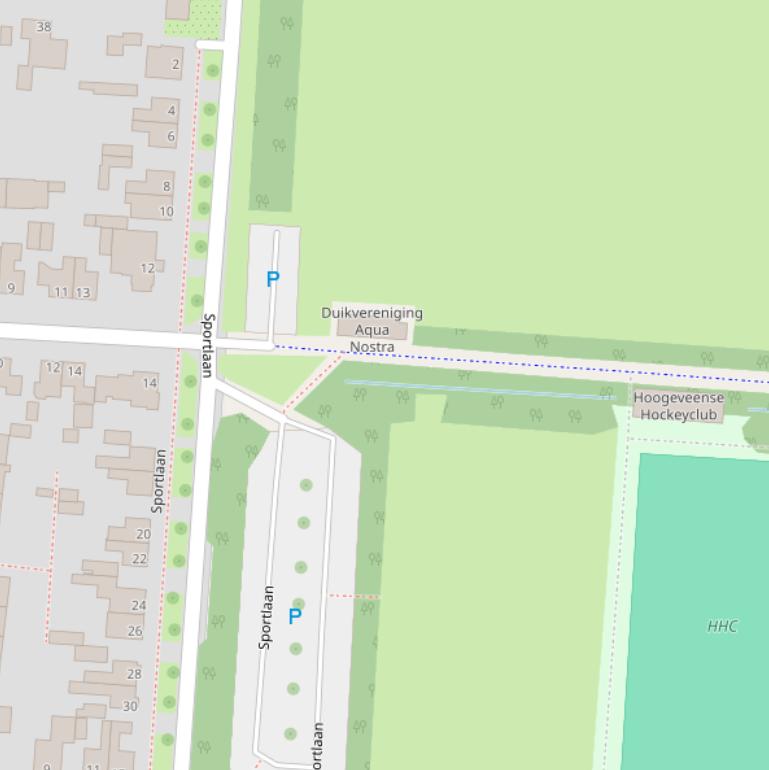 Kaart van de Sportlaan.
