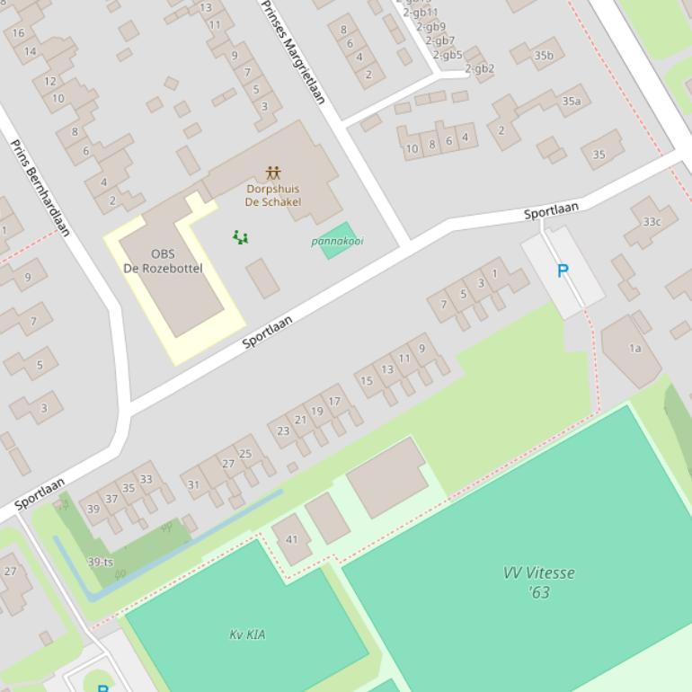 Kaart van de Sportlaan.