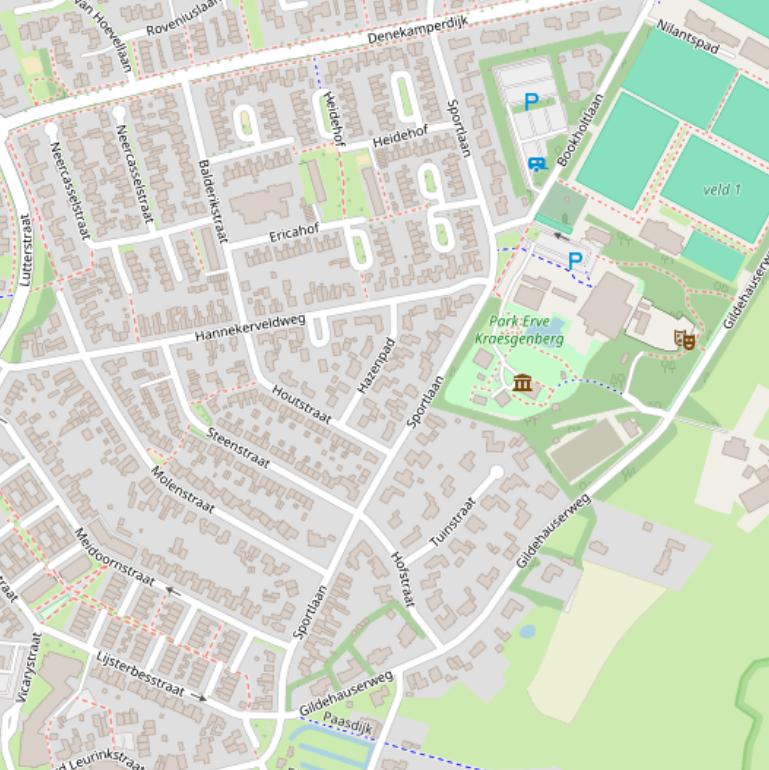 Kaart van de Sportlaan.