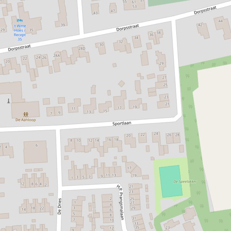 Kaart van de Sportlaan.