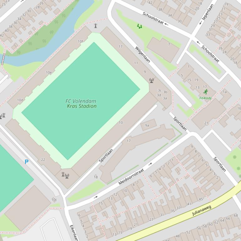 Kaart van de Sportlaan.