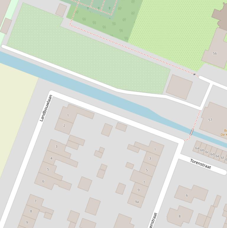 Kaart van de Sportlaan.