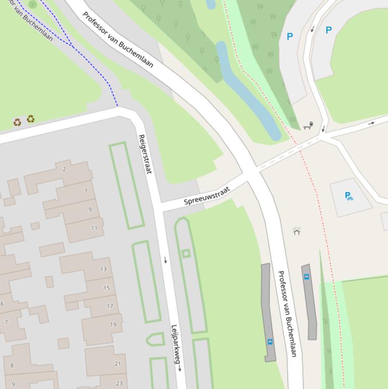 Kaart van de Spreeuwstraat.
