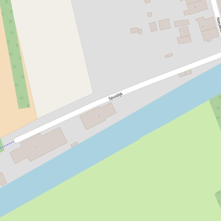 Kaart van de Spuidijk.