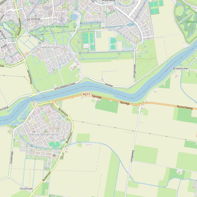 Kaart van de Spuidijk.