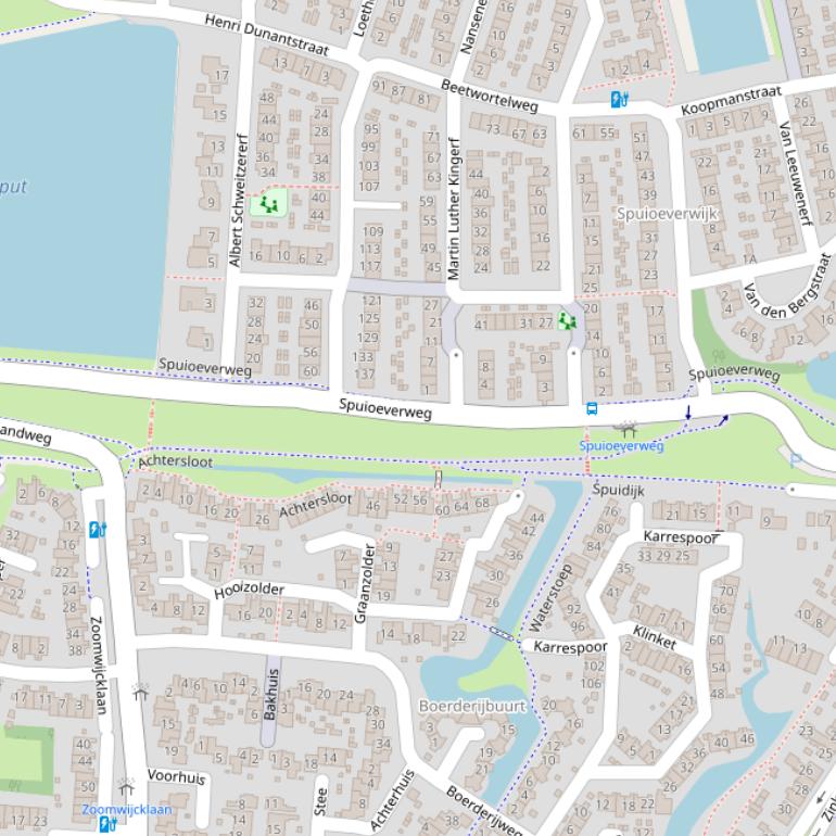 Kaart van de Spuioeverweg.
