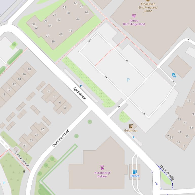 Kaart van de Spuistraat.