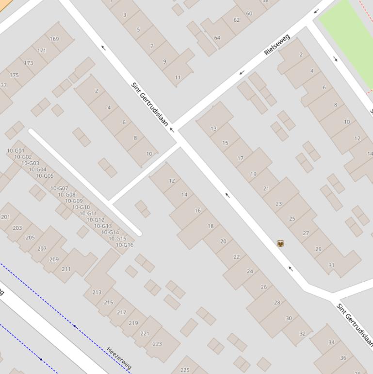 Kaart van de St Gertrudislaan.