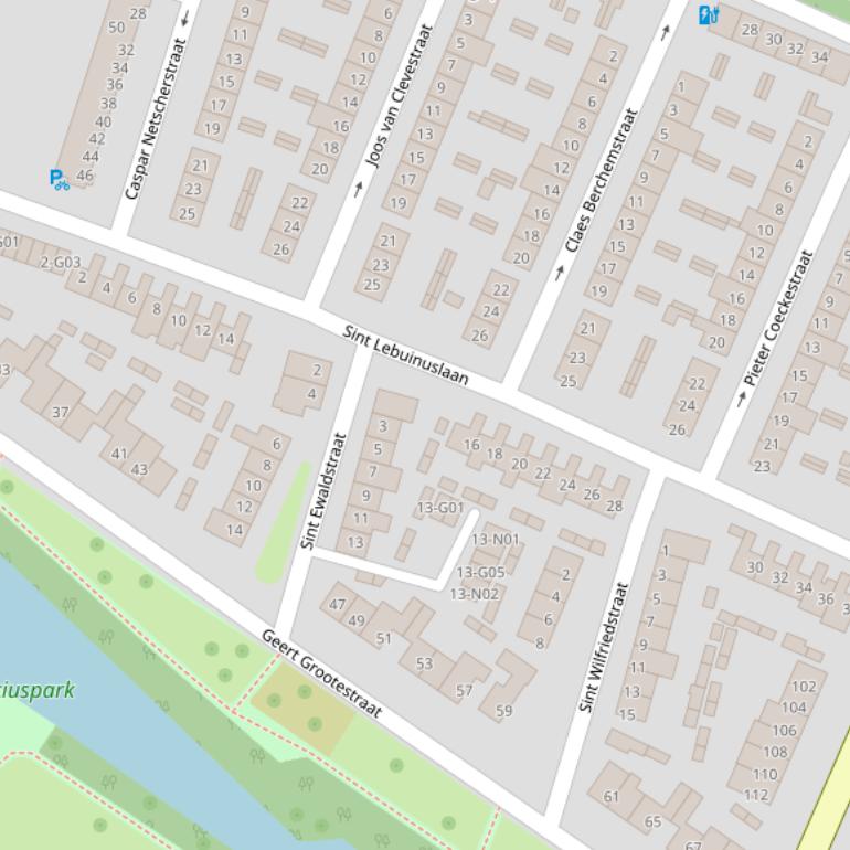 Kaart van de St Lebuinuslaan.