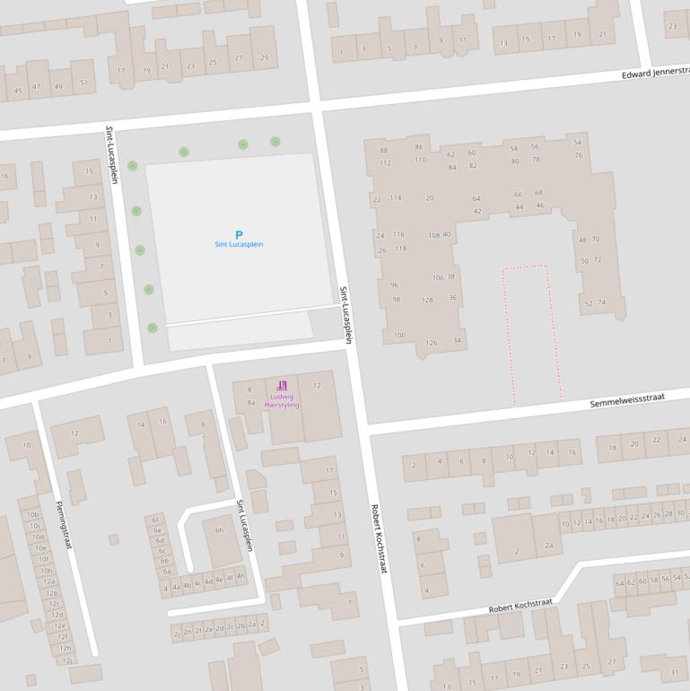 Kaart van het St Lucasplein.