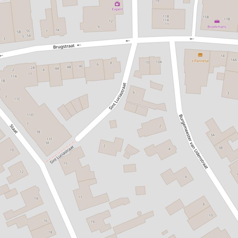 Kaart van de St. Luciastraat.
