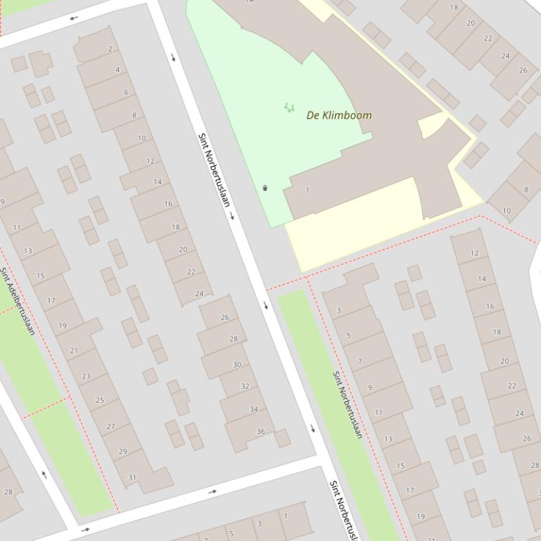 Kaart van de St Norbertuslaan.