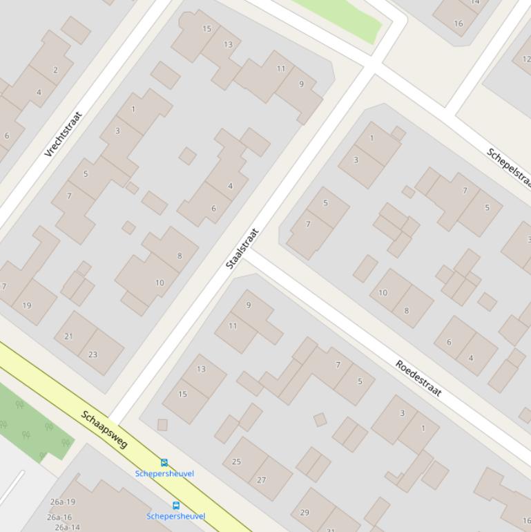 Kaart van de Staalstraat.
