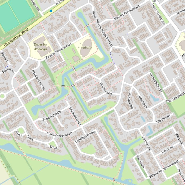 Kaart van de Stadhouderslaan.