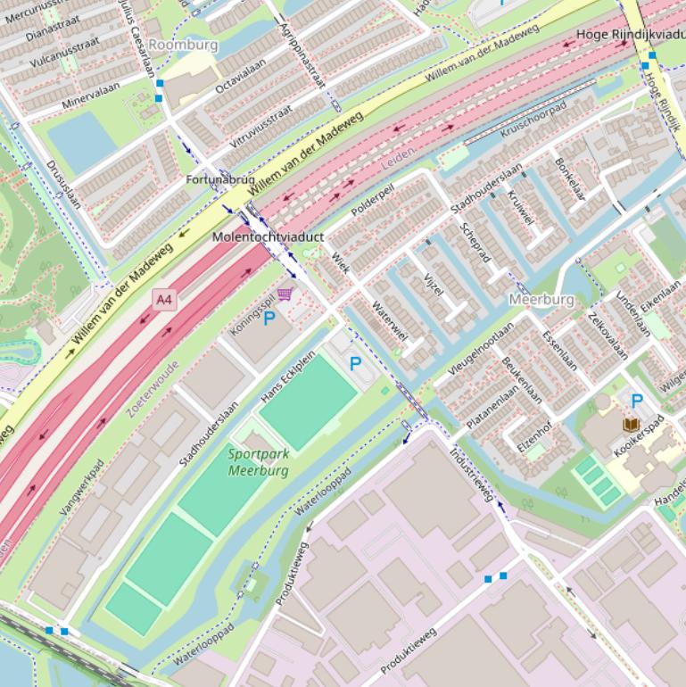 Kaart van de Stadhouderslaan.