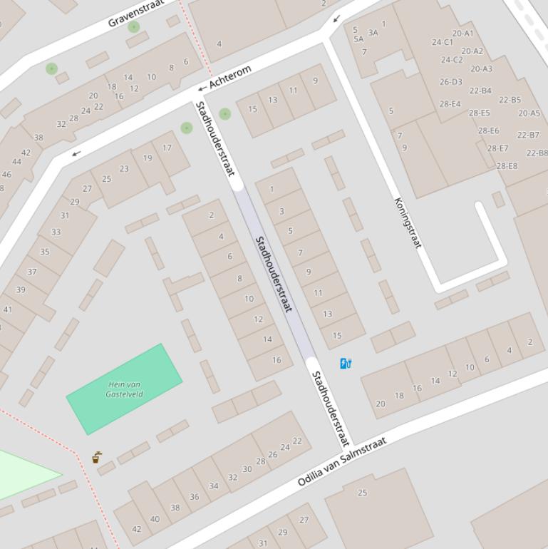 Kaart van de Stadhouderstraat.