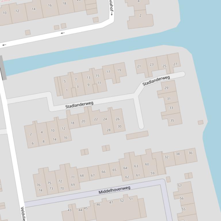 Kaart van de Stadlanderweg.