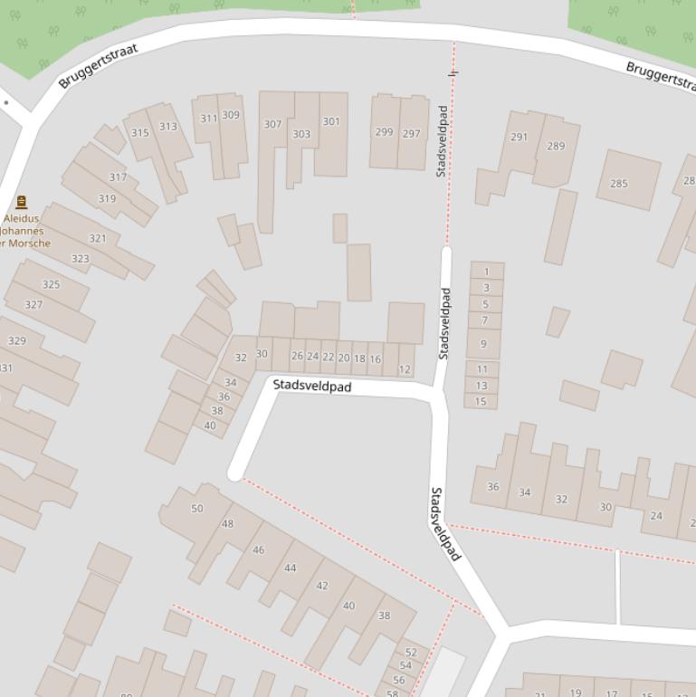 Kaart van het Stadsveldpad.