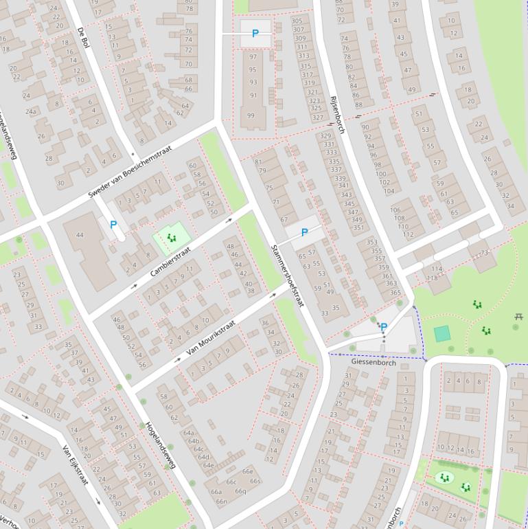 Kaart van de Stammershoefstraat.