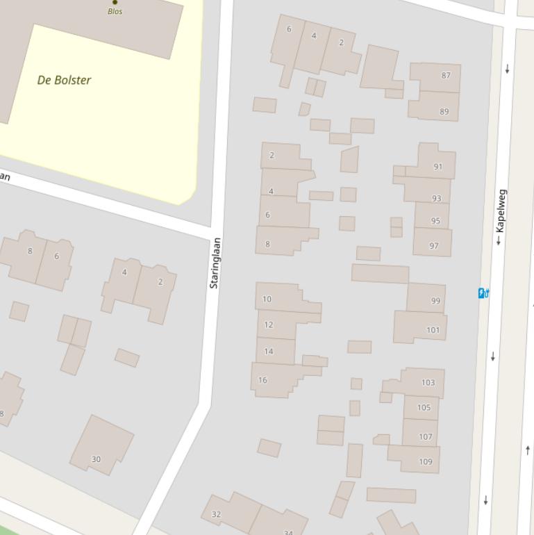 Kaart van de Staringlaan.
