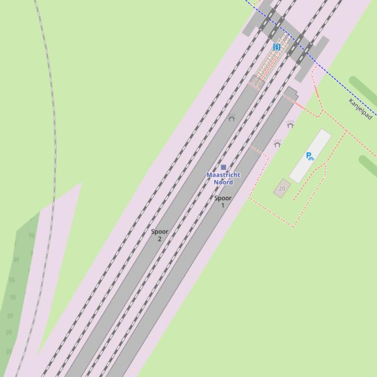 Kaart van  station Maastricht-Noord.