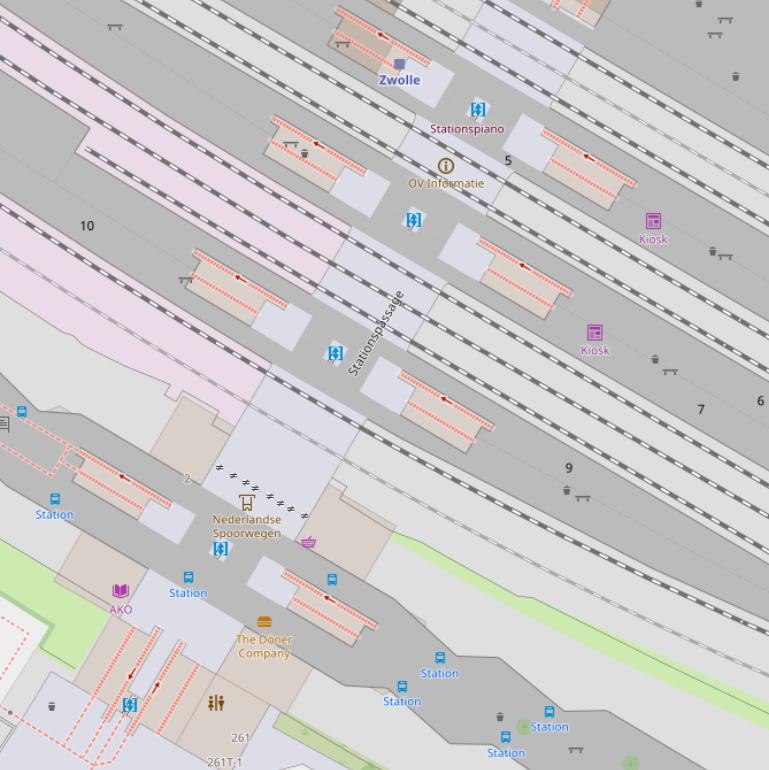 Kaart van  Stations Emplacement.