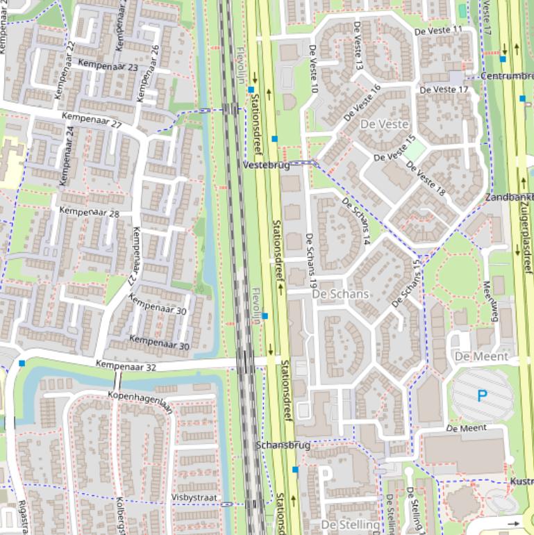 Kaart van de Stationsdreef.