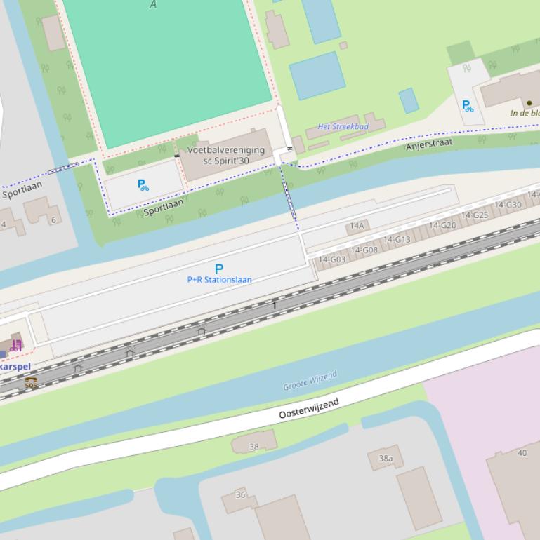 Kaart van de Stationslaan.