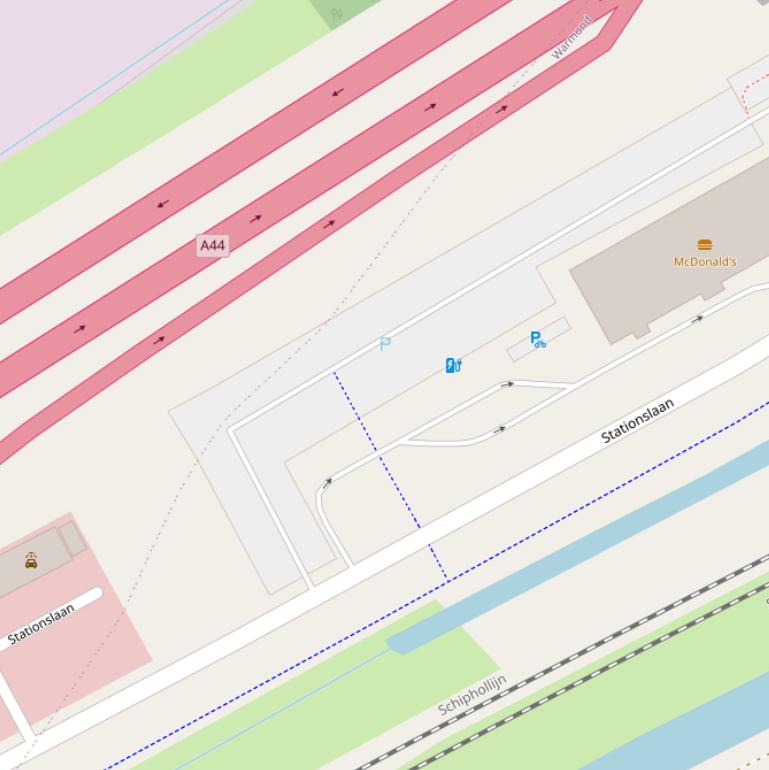 Kaart van de Stationslaan.