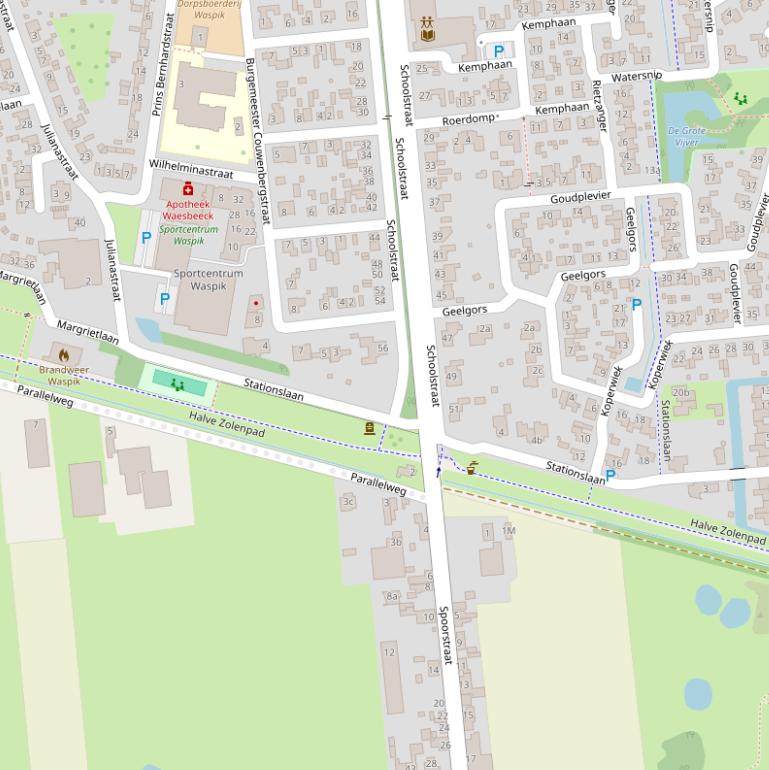 Kaart van de Stationslaan.