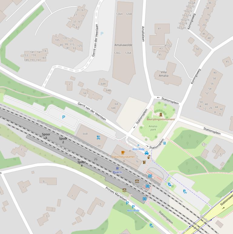 Kaart van het Stationsplein.