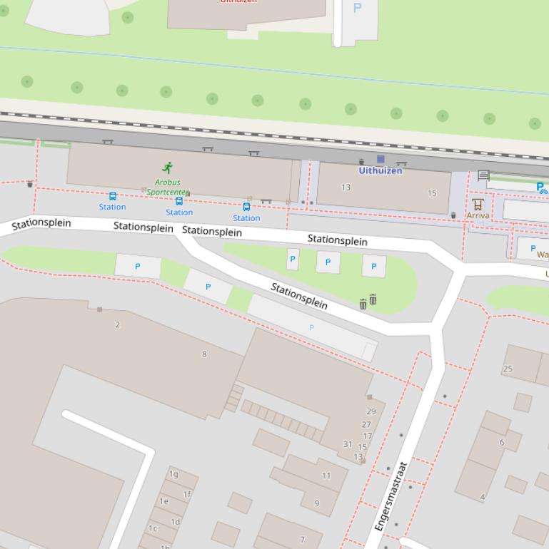 Kaart van het Stationsplein.