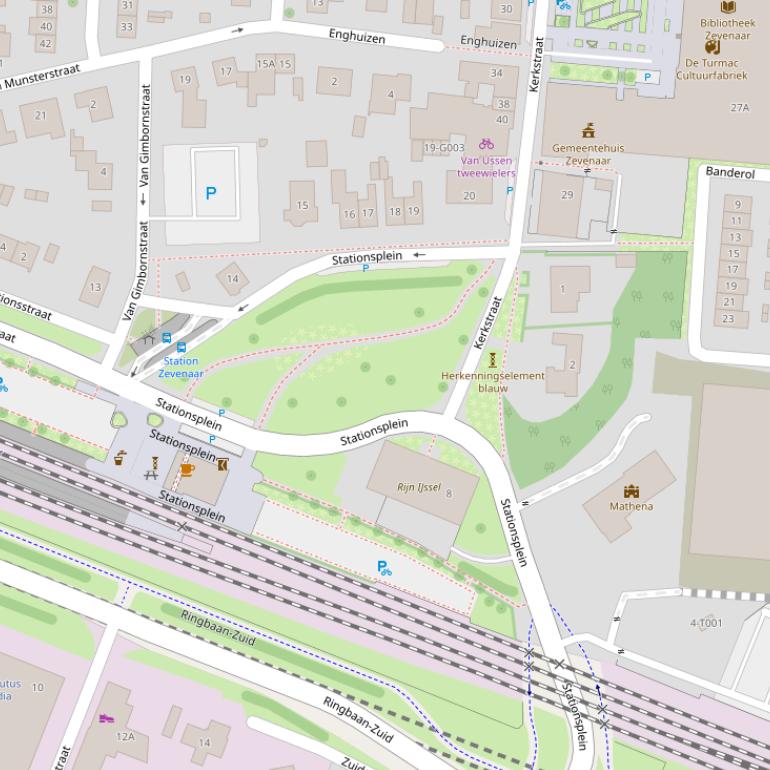 Kaart van het Stationsplein.