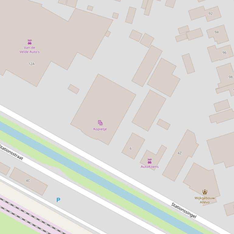 Kaart van de Stationssingel.