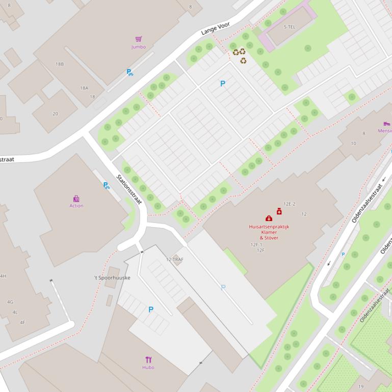 Kaart van de Stationsstraat.