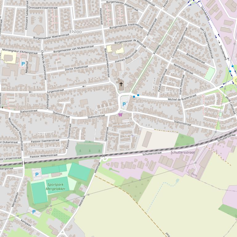 Kaart van de Stationsstraat.