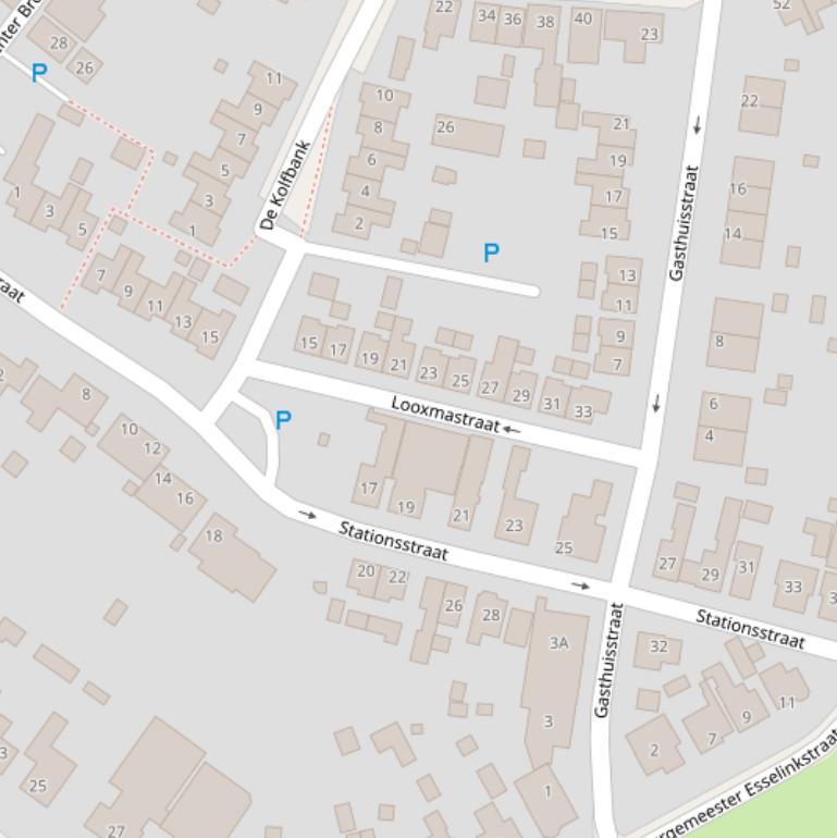 Kaart van de Stationsstraat.