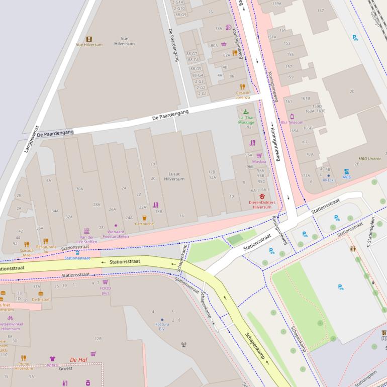 Kaart van de Stationsstraat.