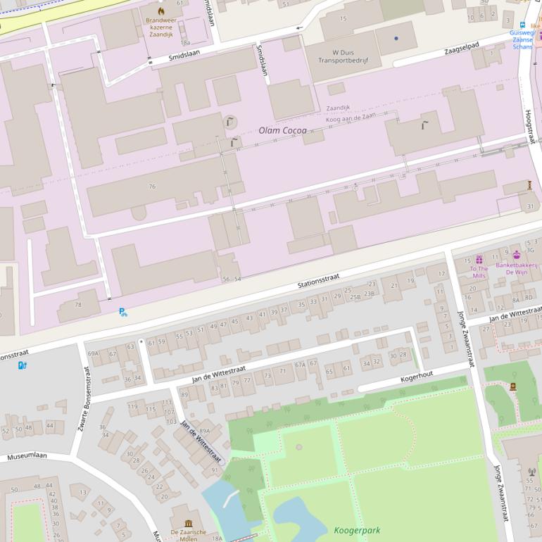 Kaart van de Stationsstraat.