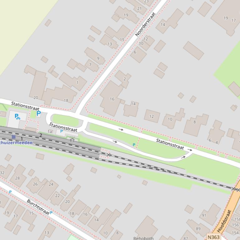 Kaart van de Stationsstraat.