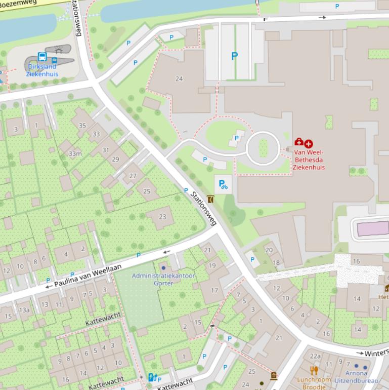 Kaart van de Stationsweg.