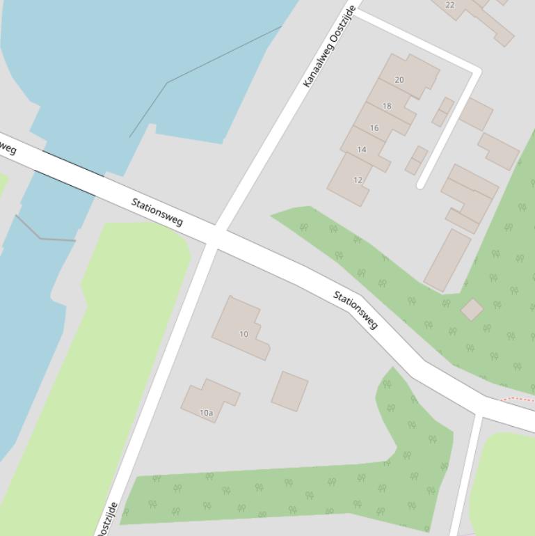 Kaart van de Stationsweg.