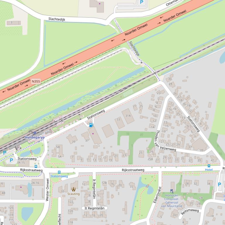 Kaart van de Stationsweg.