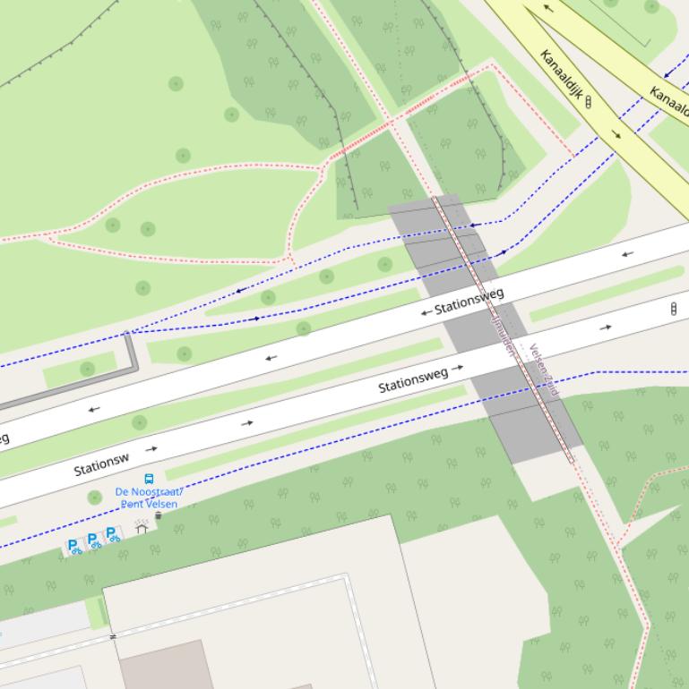 Kaart van de Stationsweg.