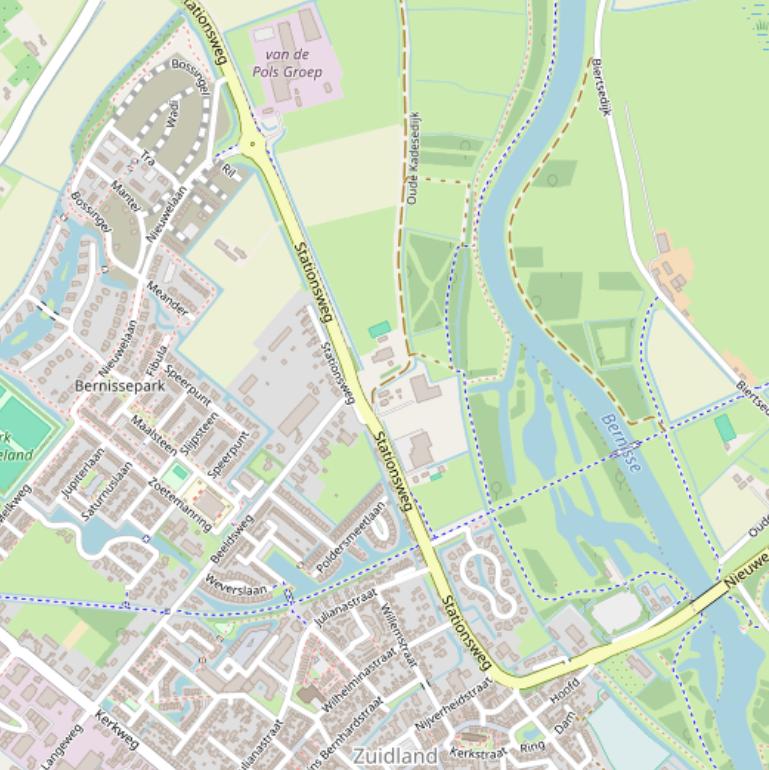 Kaart van de Stationsweg.