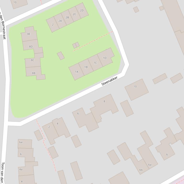 Kaart van  Steenakker.